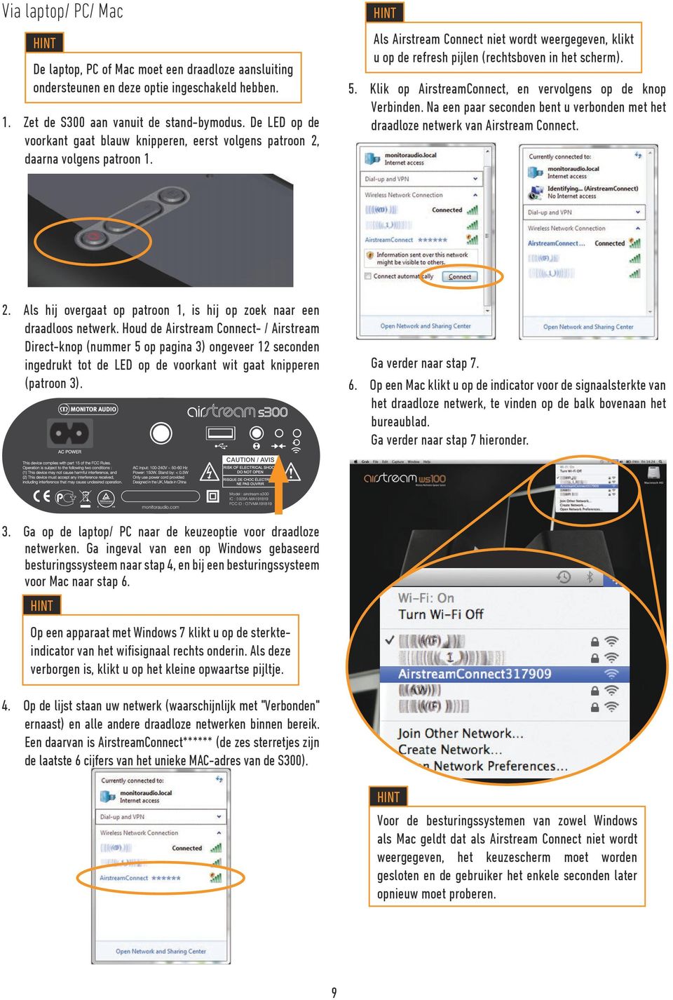 5. Klik op AirstreamConnect, en vervolgens op de knop Verbinden. Na een paar seconden bent u verbonden met het draadloze netwerk van Airstream Connect. 2.