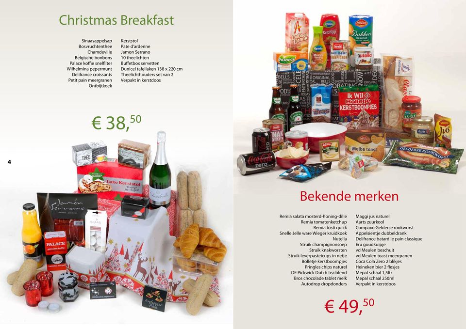 Remia tomatenketchup Remia tosti quick Snelle Jelle ware Wieger kruidkoek Nutella Struik champignonsoep Struik knakworsten Struik leverpasteicups in netje Bolletje kerstboompjes Pringles chips