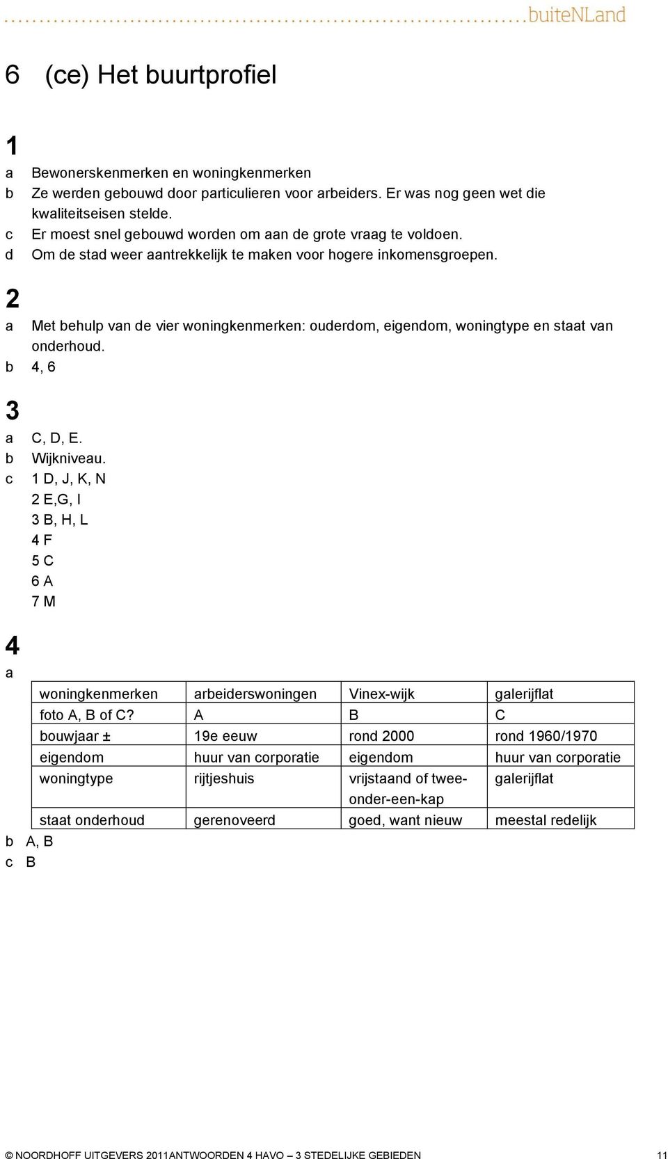 2 Met ehulp vn e vier woningkenmerken: ouerom, eigenom, woningtype en stt vn onerhou. 4, 6 3 C, D, E. Wijkniveu.