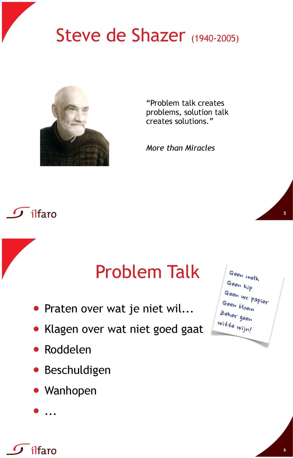 More than Miracles 5 Problem Talk Praten over wat je