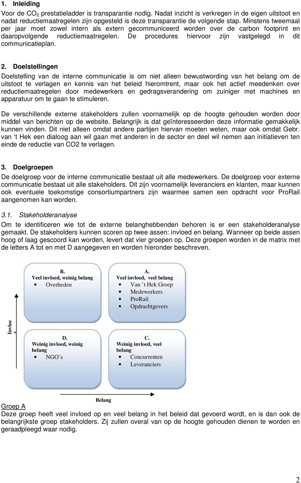 De procedures hiervoor zijn vastgelegd in dit communicatieplan. 2.