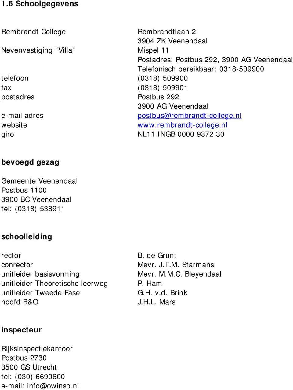nl website www.rembrandt-college.