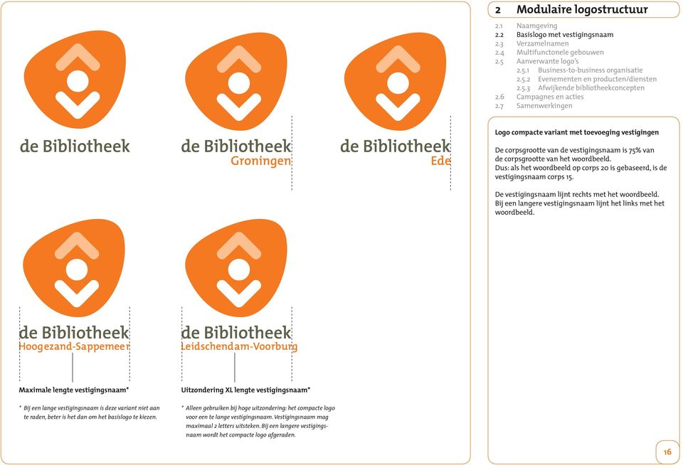 7 Samenwerkingen Logo compacte variant met toevoeging vestigingen De corpsgrootte van de vestigingsnaam is 75% van de corpsgrootte van het woordbeeld.