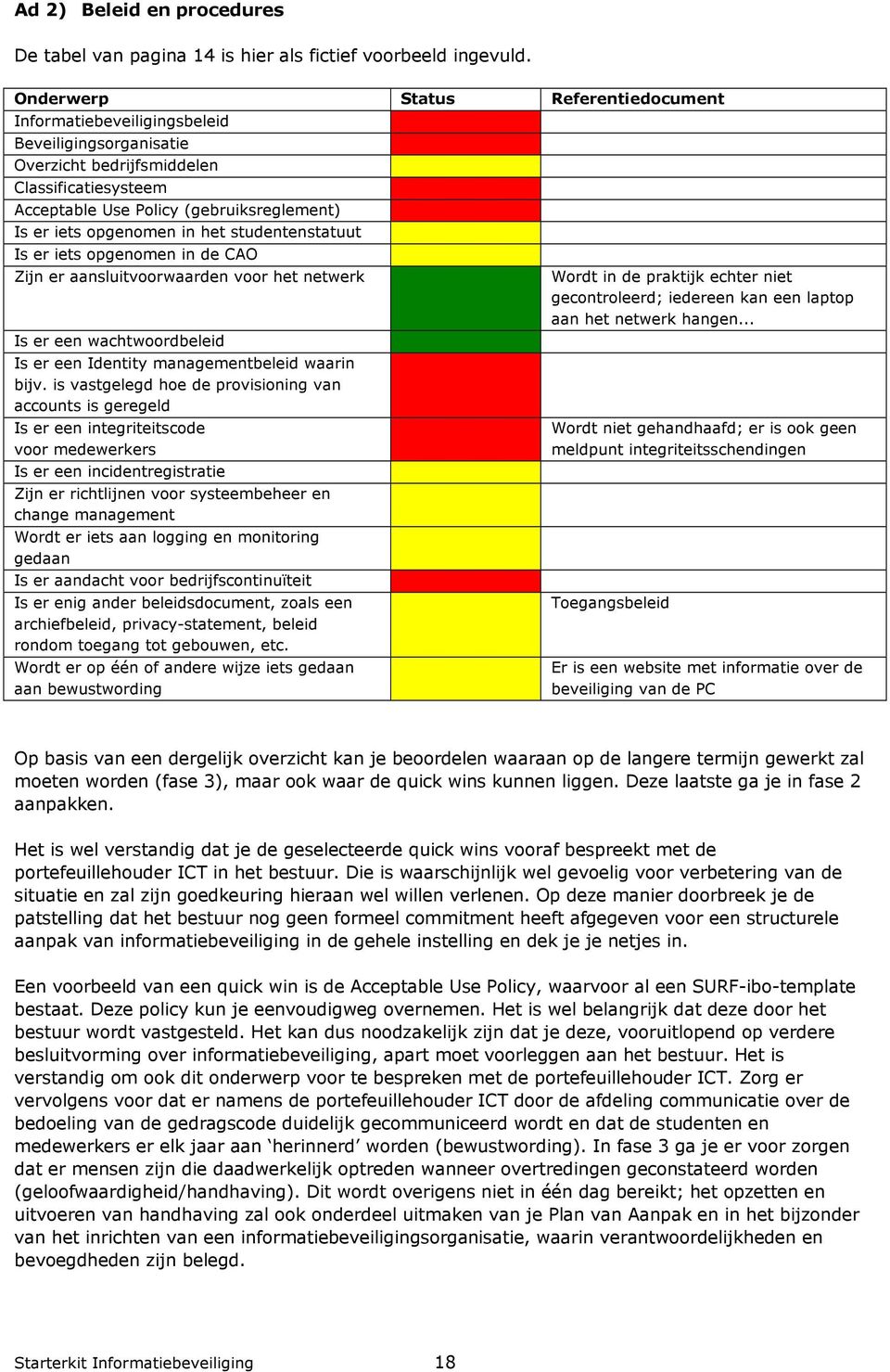 in het studentenstatuut Is er iets opgenomen in de CAO Zijn er aansluitvoorwaarden voor het netwerk Is er een wachtwoordbeleid Is er een Identity managementbeleid waarin bijv.