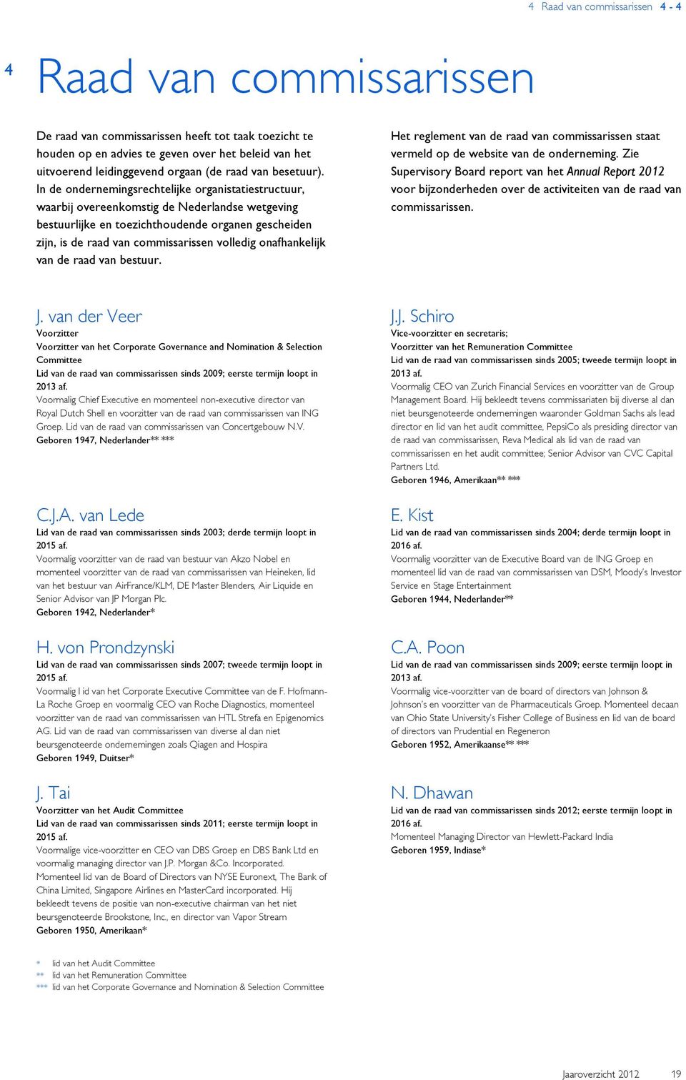 In de ondernemingsrechtelijke organistatiestructuur, waarbij overeenkomstig de Nederlandse wetgeving bestuurlijke en toezichthoudende organen gescheiden zijn, is de raad van commissarissen volledig