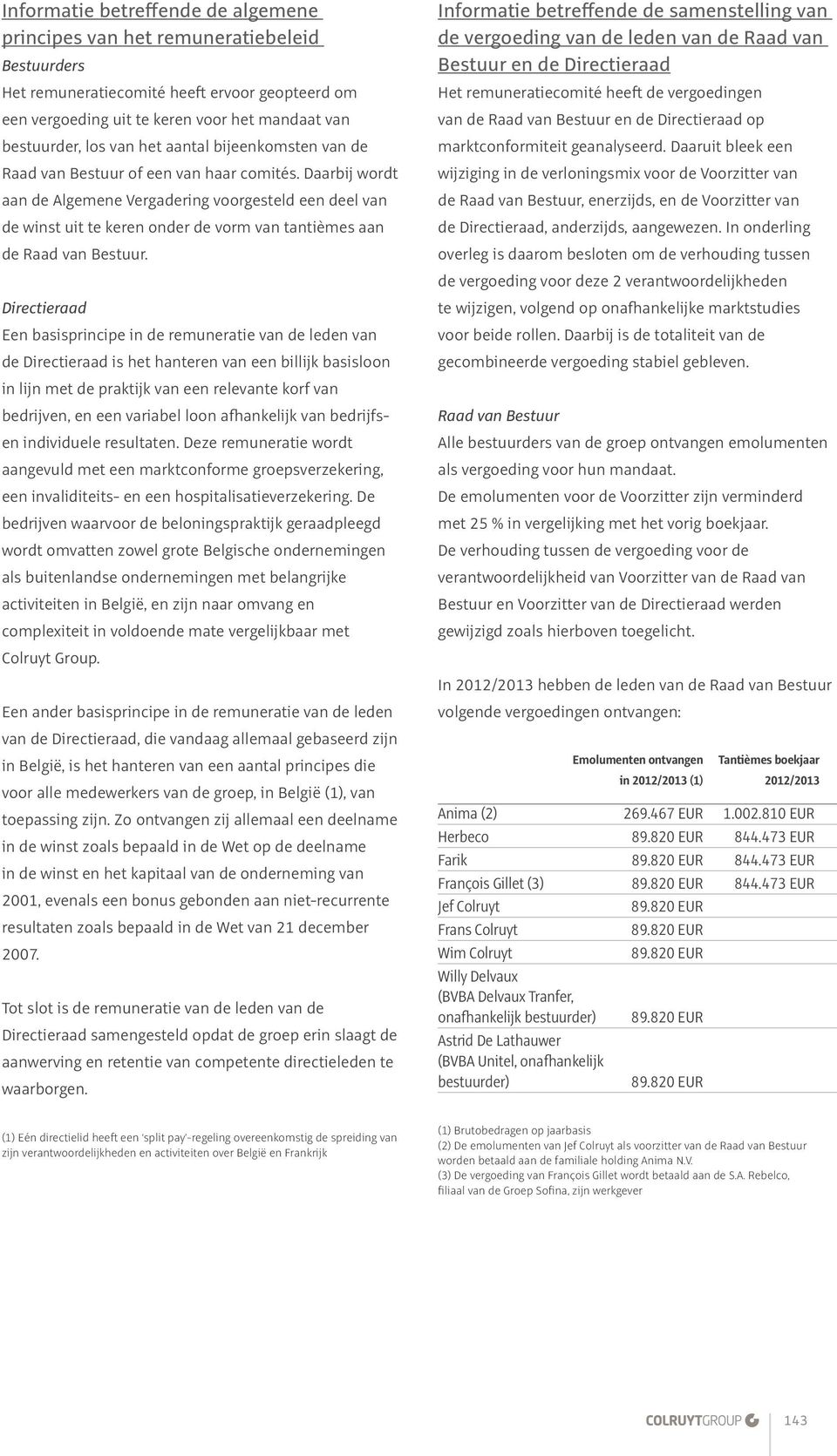 Daarbij wordt aan de Algemene Vergadering voorgesteld een deel van de winst uit te keren onder de vorm van tantièmes aan de Raad van Bestuur.