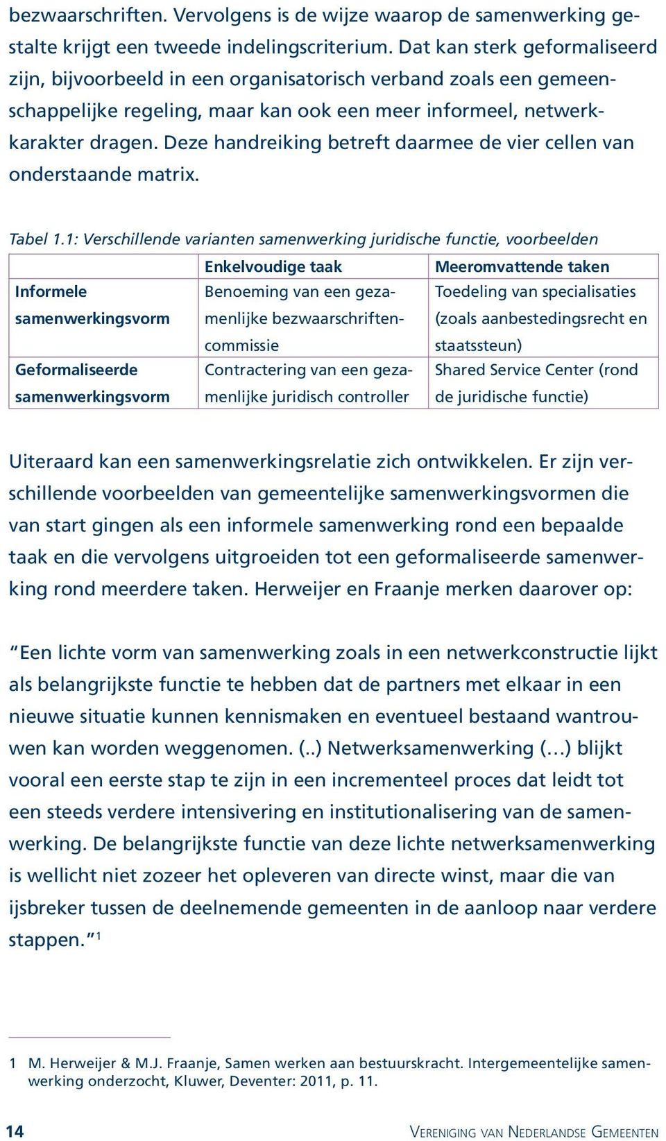 Deze handreiking betreft daarmee de vier cellen van onderstaande matrix. Tabel 1.