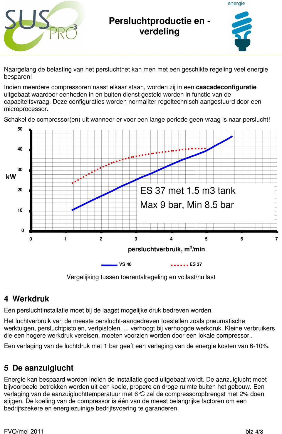 Deze configuraties worden normaliter regeltechnisch aangestuurd door een microprocessor. Schakel de compressor(en) uit wanneer er voor een lange periode geen vraag is naar perslucht!