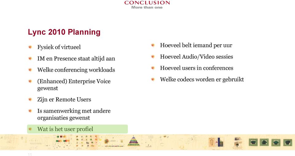 Hoeveel Audio/Video sessies Hoeveel users in conferences Welke codecs worden er