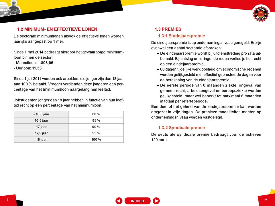 898,96 - Uurloon: 11,53 Sinds 1 juli 2011 worden ook arbeiders die jonger zijn dan 18 jaar aan 100 % betaald.