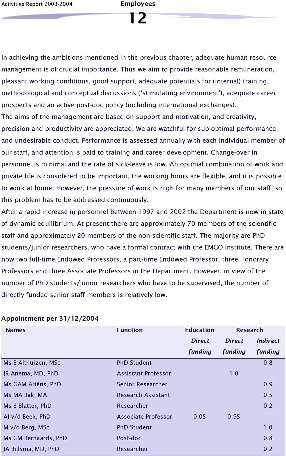 environment ), adequate career prospects and an active post-doc policy (including international exchanges).