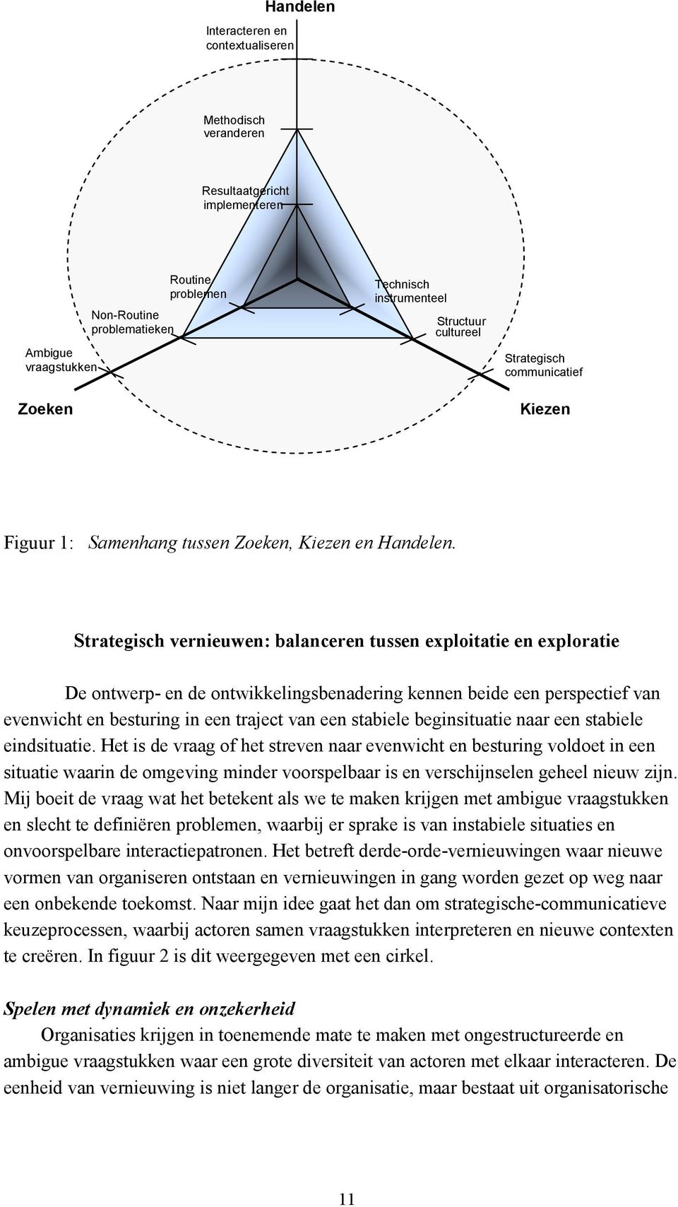 Strategisch vernieuwen: balanceren tussen exploitatie en exploratie De ontwerp- en de ontwikkelingsbenadering kennen beide een perspectief van evenwicht en besturing in een traject van een stabiele