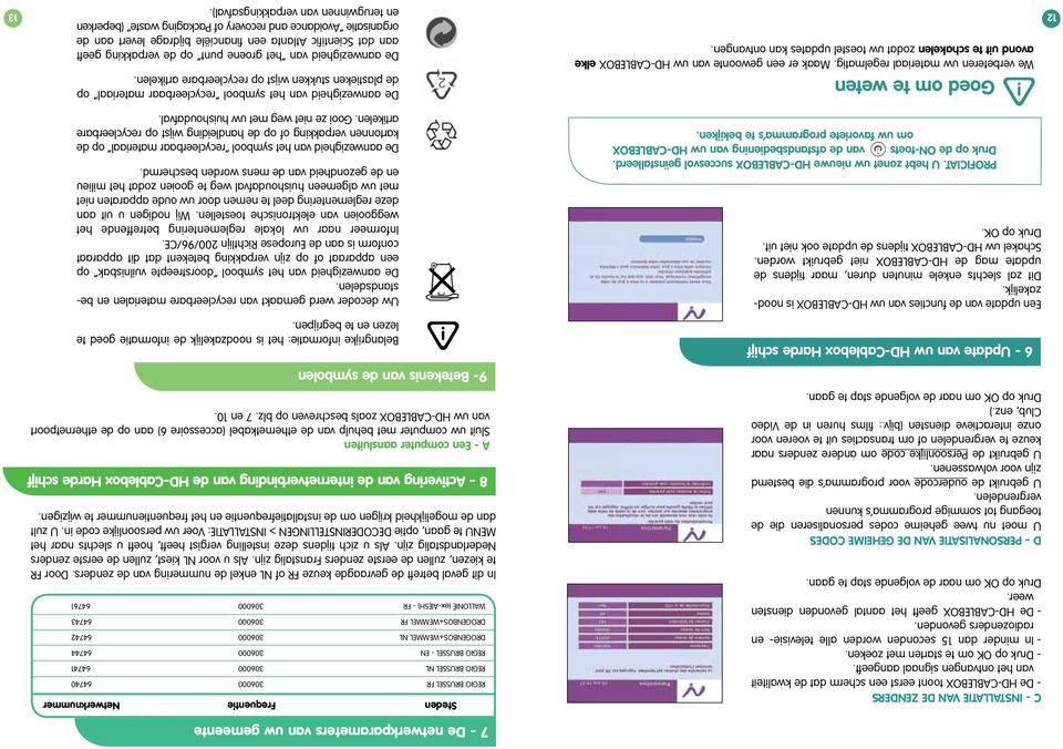 Druk op OK om naar de volgende stap te gaan. D - PERSONALISATIE VAN DE GEHEIME CODES U moet nu twee geheime codes personaliseren die de toegang tot sommige programma s kunnen vergrendelen.