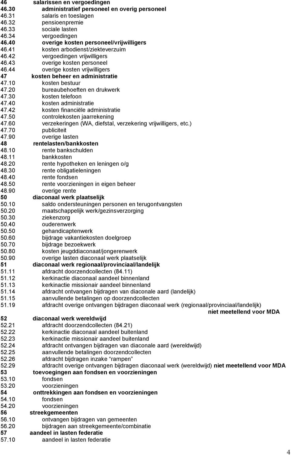 44 overige kosten vrijwilligers 47 kosten beheer en administratie 47.10 kosten bestuur 47.20 bureaubehoeften en drukwerk 47.30 kosten telefoon 47.40 kosten administratie 47.