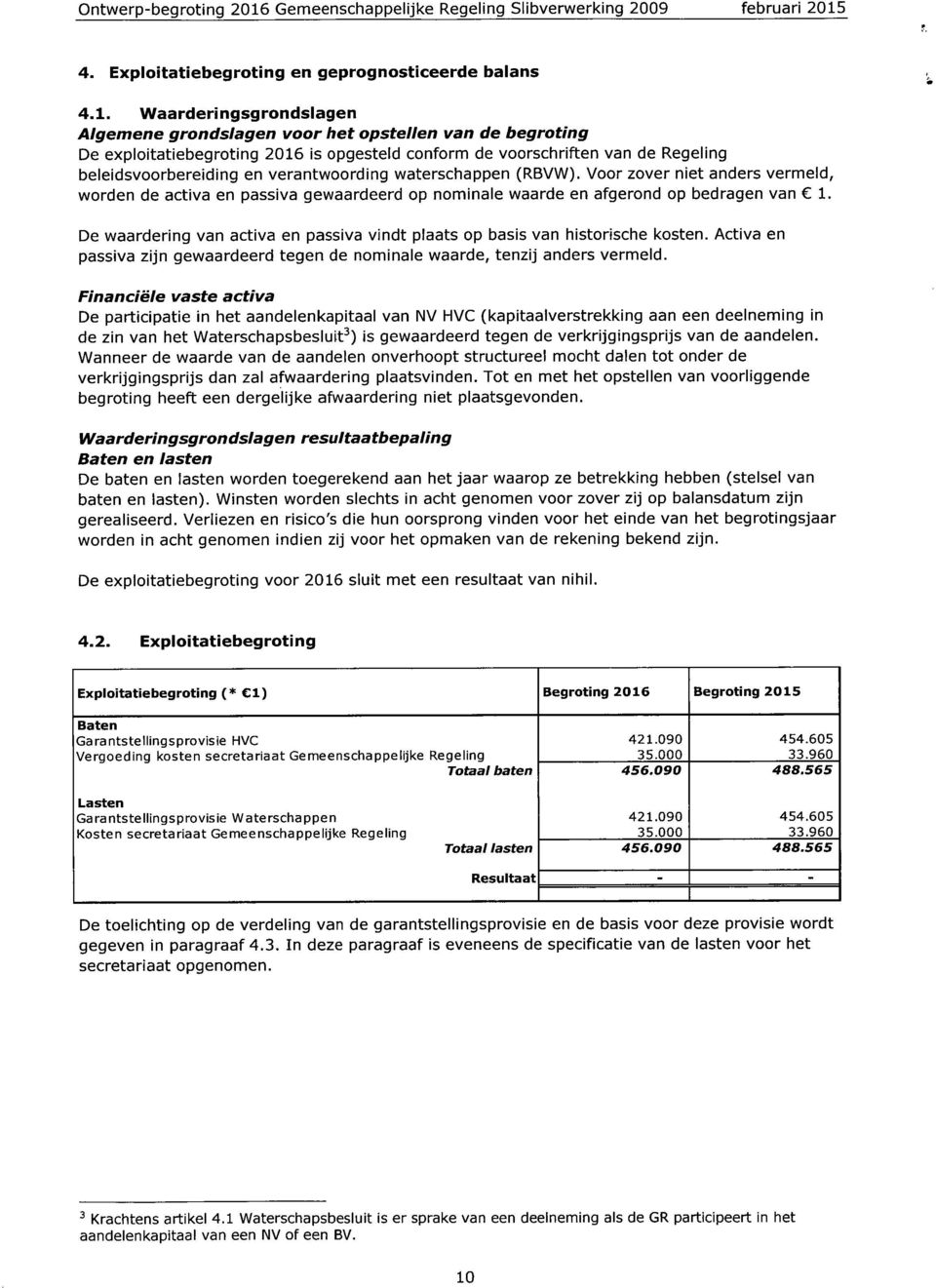 4. Exploitatiebegroting en geprognosticeerde balans 4.1.