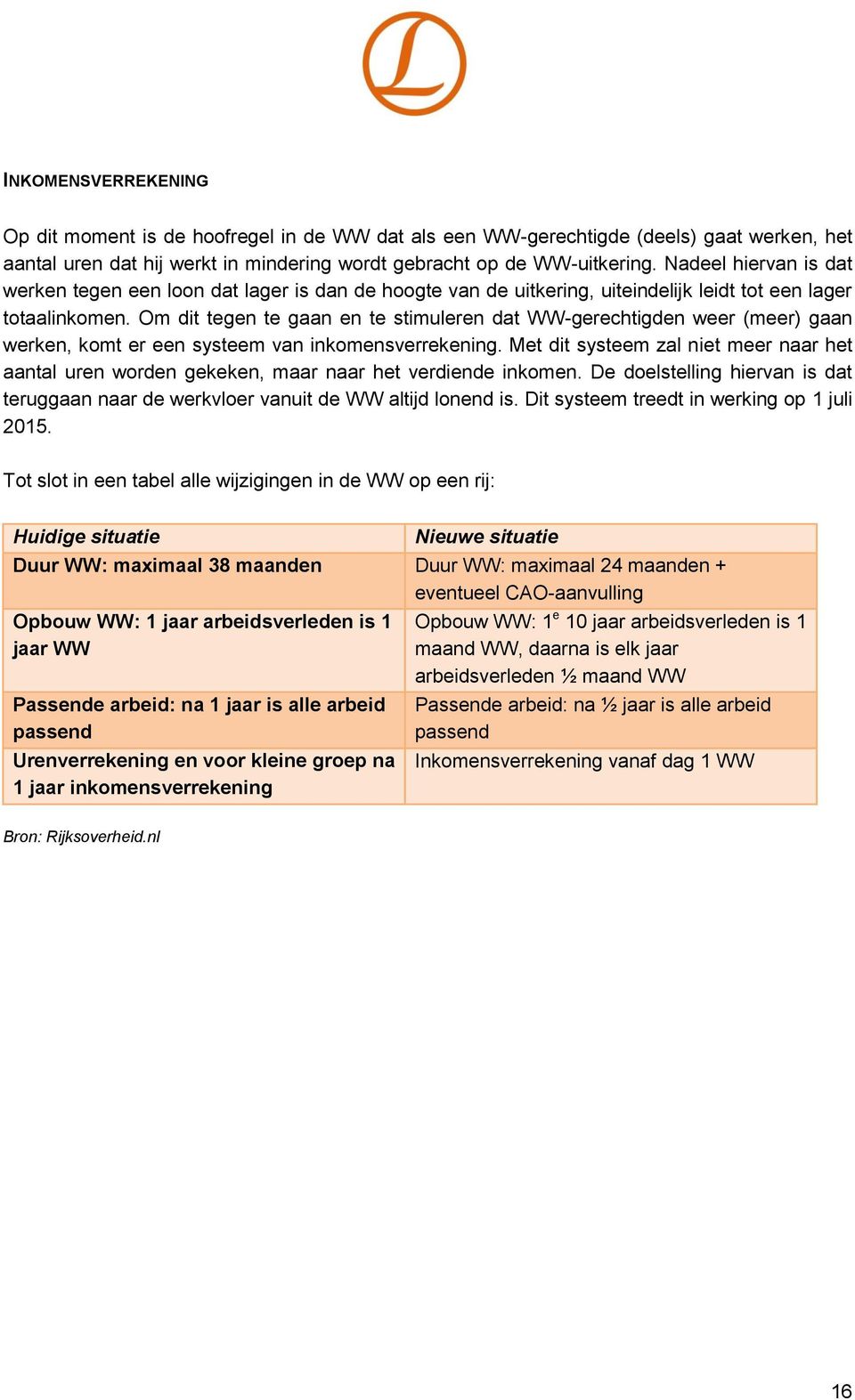 Om dit tegen te gaan en te stimuleren dat WW-gerechtigden weer (meer) gaan werken, komt er een systeem van inkomensverrekening.