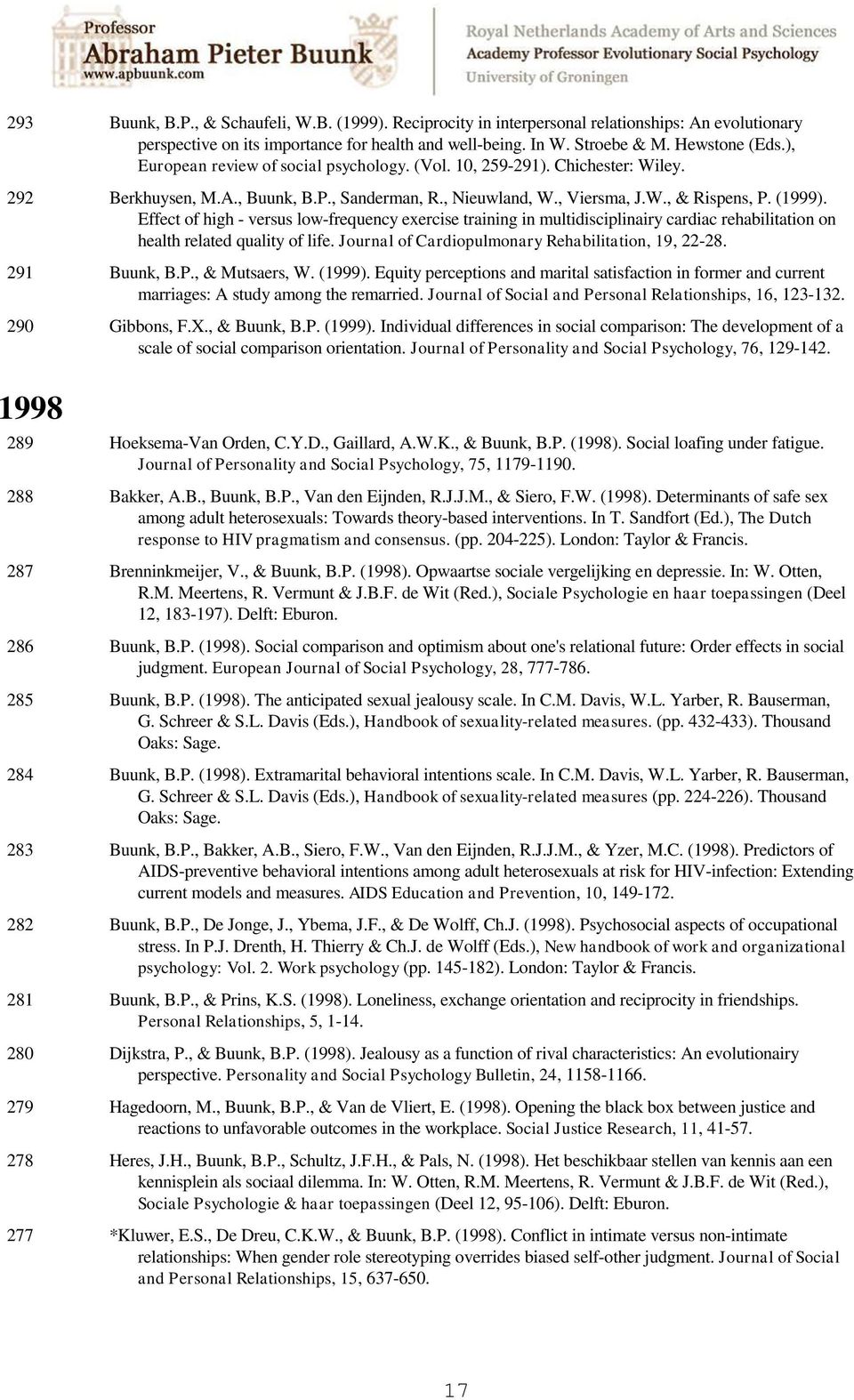 Effect of high - versus low-frequency exercise training in multidisciplinairy cardiac rehabilitation on health related quality of life. Journal of Cardiopulmonary Rehabilitation, 19, 22-28.