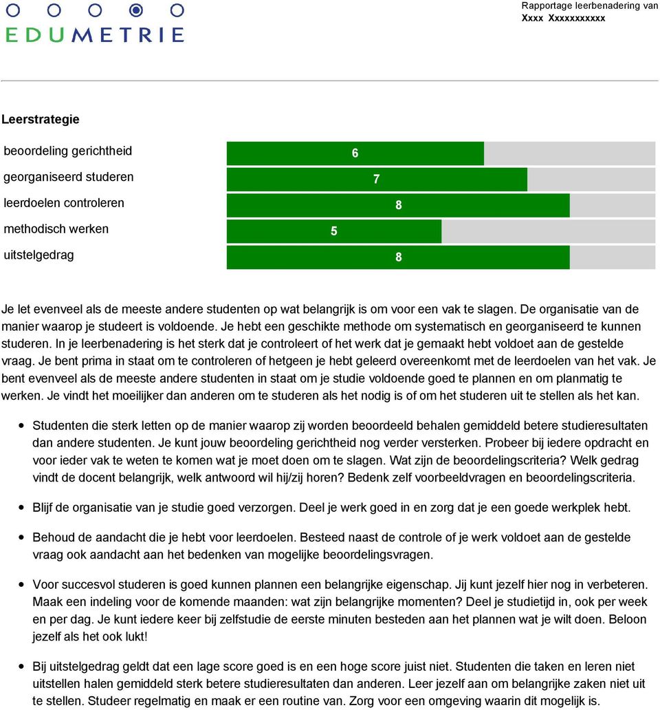 In je leerbenadering is het sterk dat je controleert of het werk dat je gemaakt hebt voldoet aan de gestelde vraag.