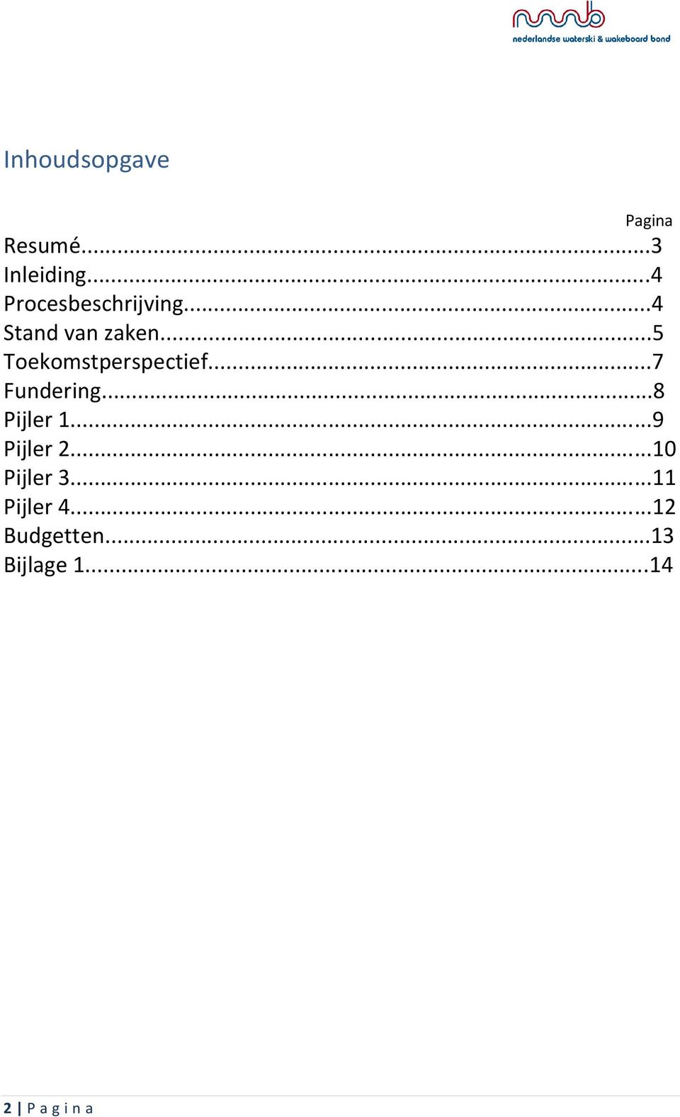 ..5 Toekomstperspectief...7 Fundering...8 Pijler 1.