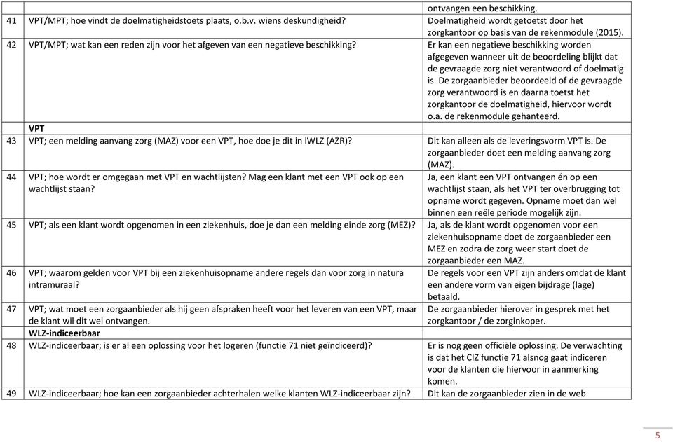 Er kan een negatieve beschikking worden afgegeven wanneer uit de beoordeling blijkt dat de gevraagde zorg niet verantwoord of doelmatig is.