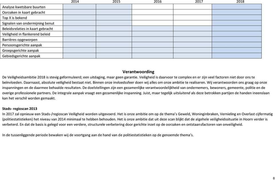 Veiligheid is daarvoor te complex en er zijn veel factoren niet door ons te beïnvloeden. Daarnaast, absolute veiligheid bestaat niet.