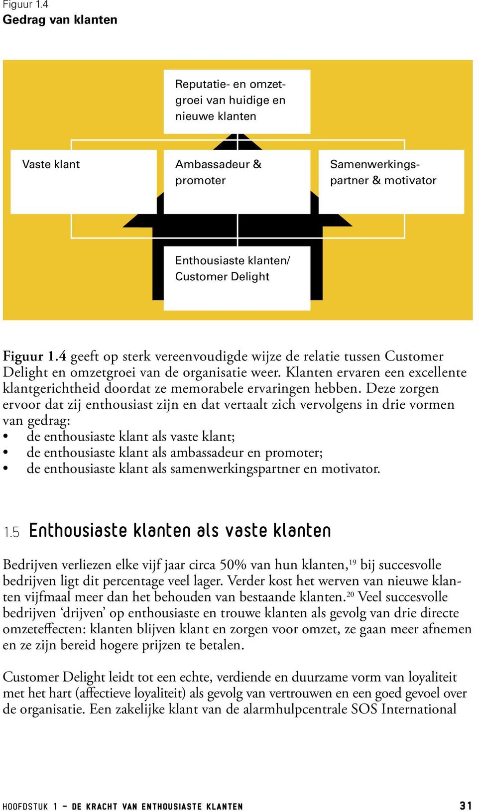 vereenvoudigde wijze de relatie tussen Customer Delight en omzetgroei van de organisatie weer. Klanten ervaren een excellente klantgerichtheid doordat ze memorabele ervaringen hebben.