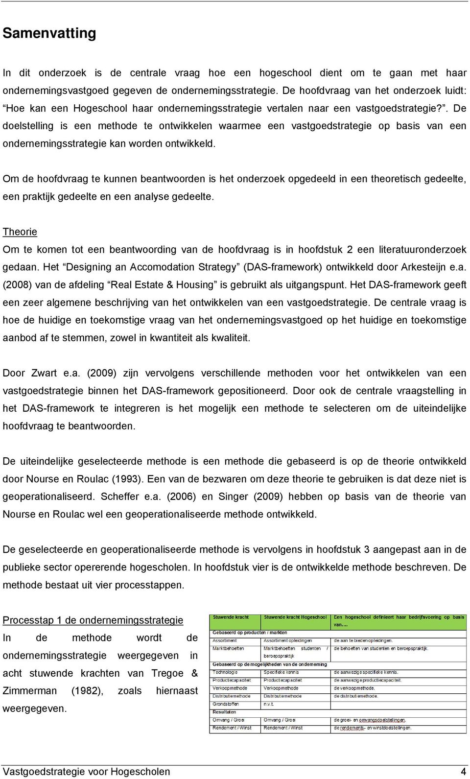 . De doelstelling is een methode te ontwikkelen waarmee een vastgoedstrategie op basis van een ondernemingsstrategie kan worden ontwikkeld.