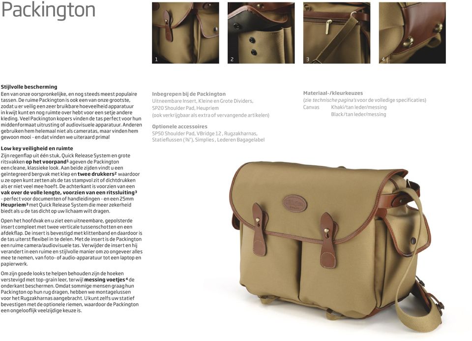 Veel Packington kopers vinden de tas perfect voor hun middenformaat uitrusting of audiovisuele apparatuur.