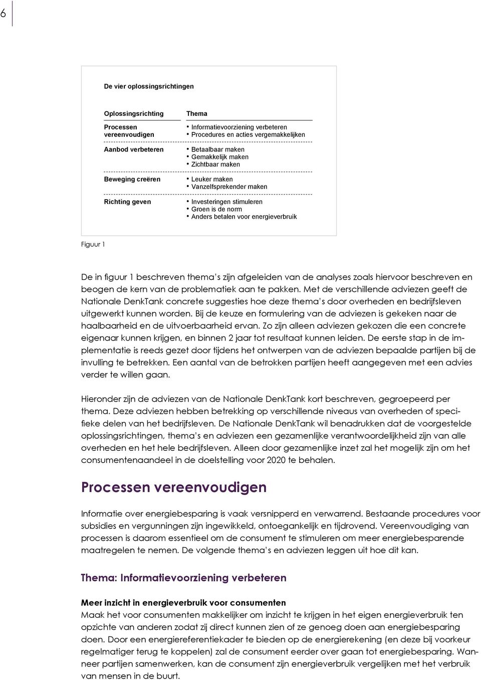 figuur 1 beschreven thema s zijn afgeleiden van de analyses zoals hiervoor beschreven en beogen de kern van de problematiek aan te pakken.