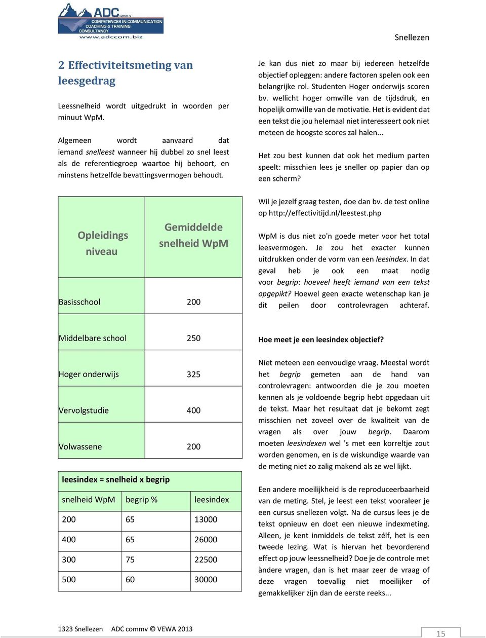 Opleidings niveau Gemiddelde snelheid WpM Basisschool 200 Je kan dus niet zo maar bij iedereen hetzelfde objectief opleggen: andere factoren spelen ook een belangrijke rol.