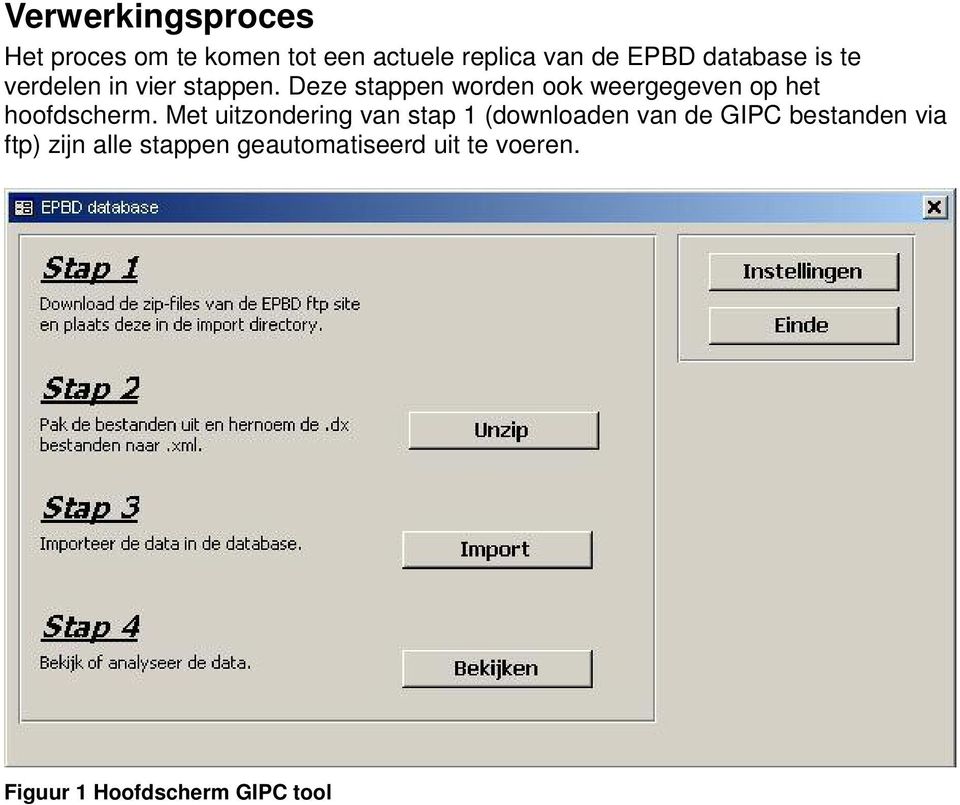 Deze stappen worden ook weergegeven op het hoofdscherm.