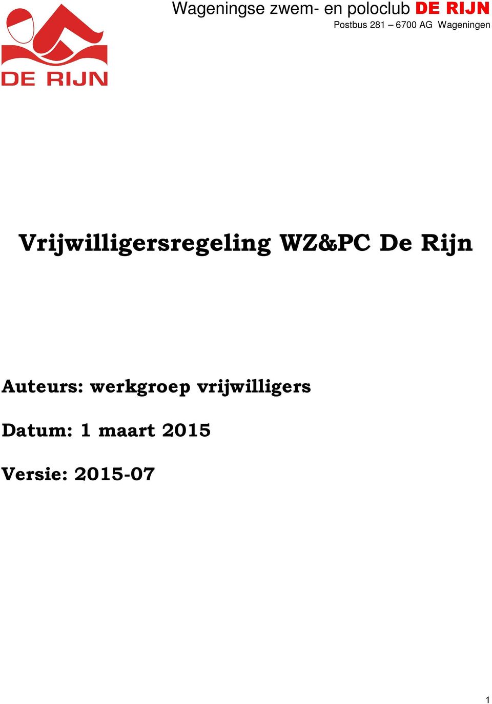 werkgroep vrijwilligers