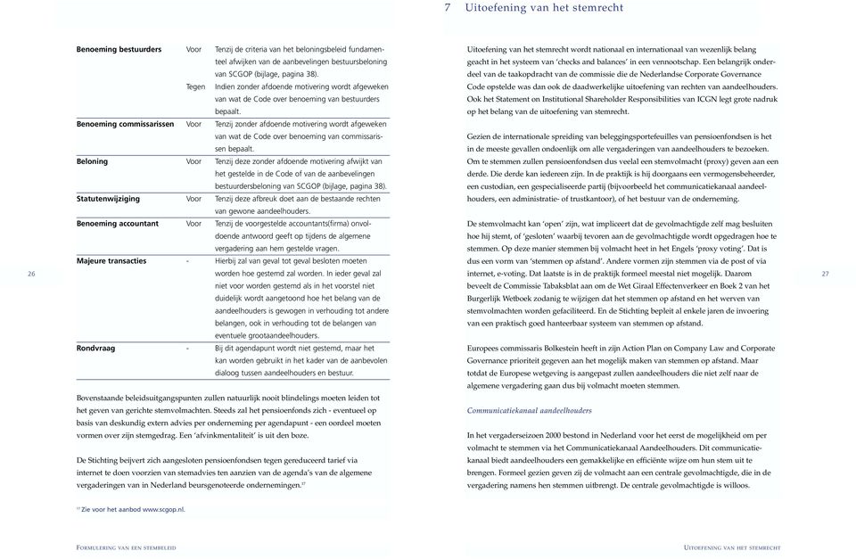 deel van de taakopdracht van de commissie die de Nederlandse Corporate Governance Tegen Indien zonder afdoende motivering wordt afgeweken Code opstelde was dan ook de daadwerkelijke uitoefening van