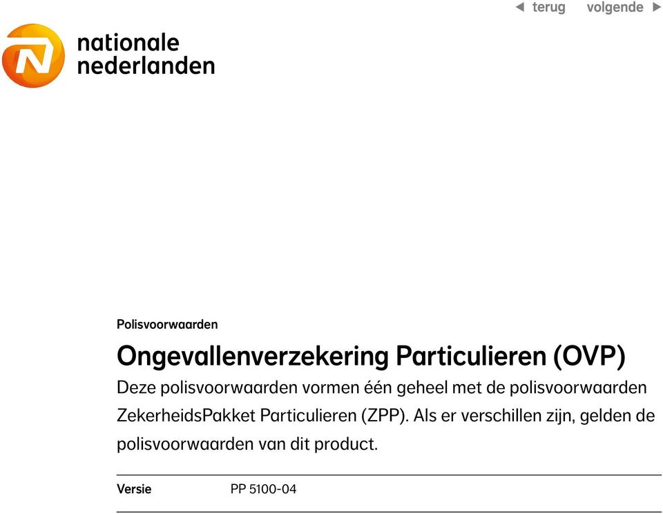 polisvoorwaarden ZekerheidsPakket Particulieren (ZPP).