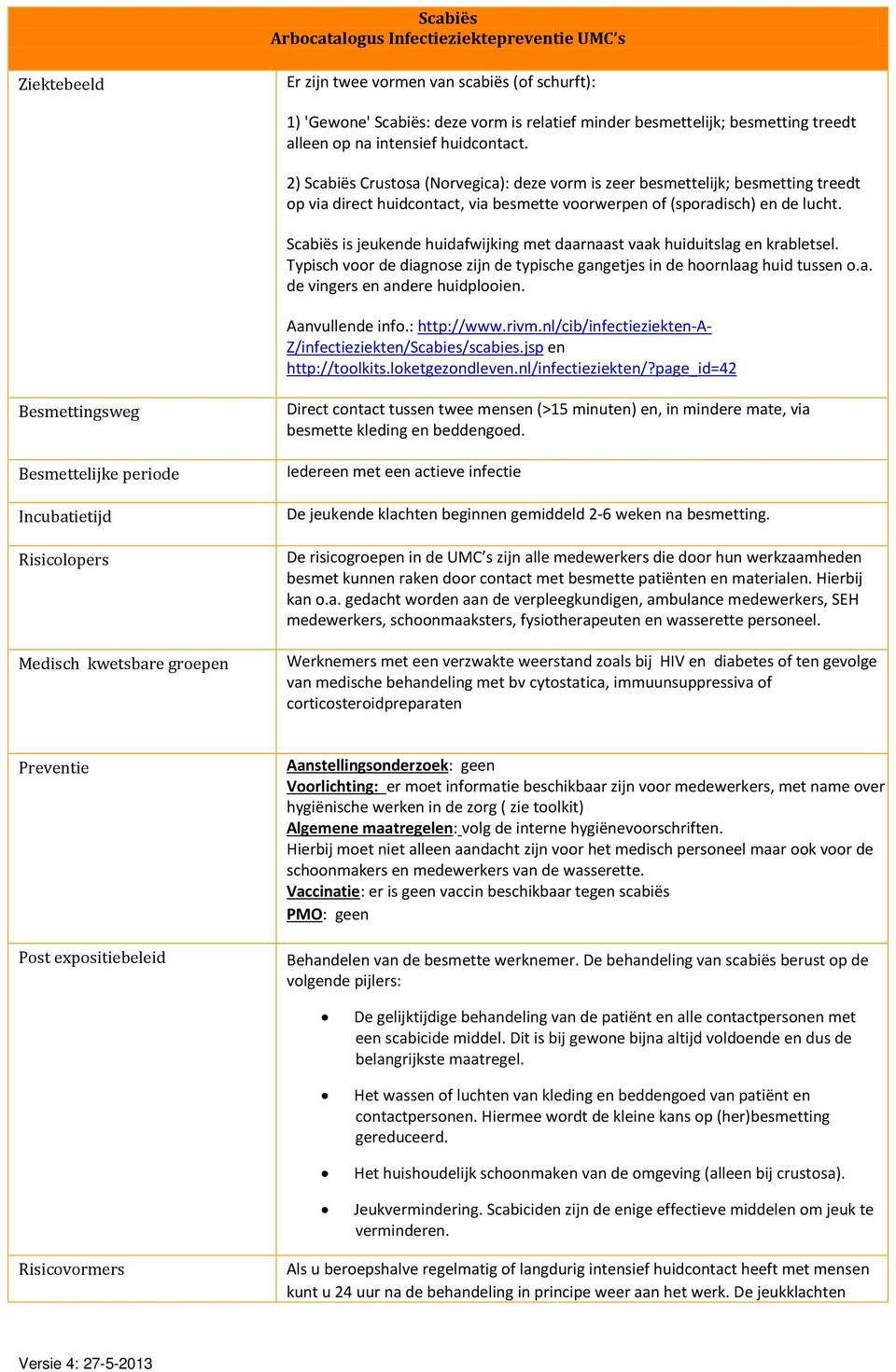 Scabiës is jeukende huidafwijking met daarnaast vaak huiduitslag en krabletsel. Typisch voor de diagnose zijn de typische gangetjes in de hoornlaag huid tussen o.a. de vingers en andere huidplooien.