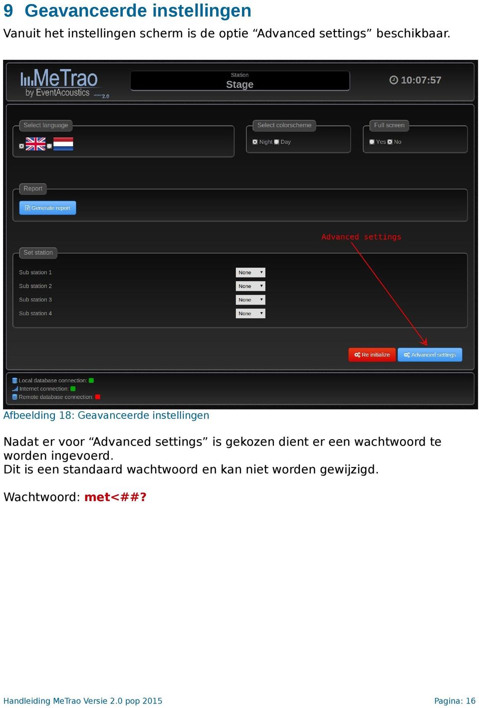 Afbeelding 18: Geavanceerde instellingen Nadat er voor Advanced settings is