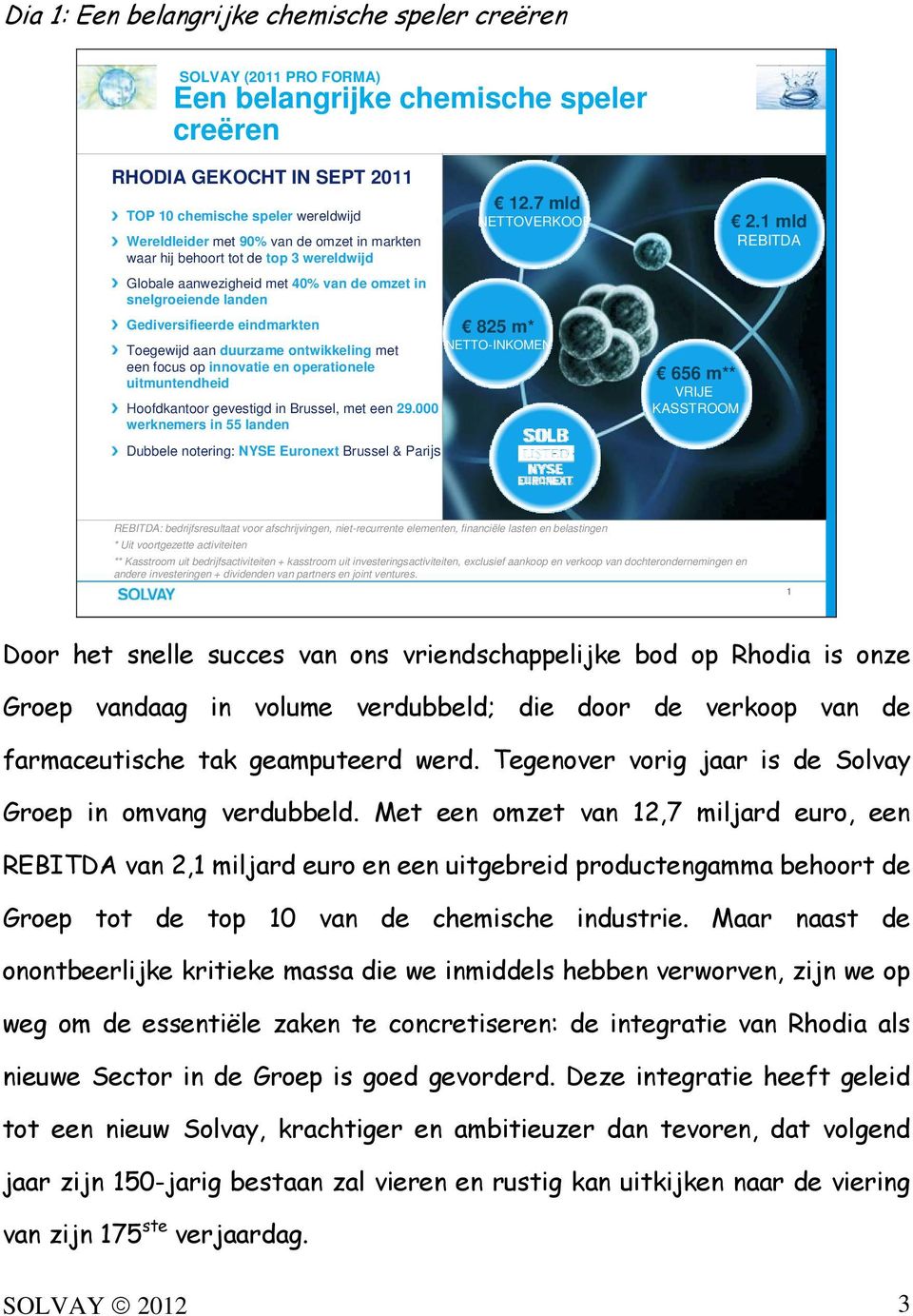 een focus op innovatie en operationele uitmuntendheid Hoofdkantoor gevestigd in Brussel, met een 29.000 werknemers in 55 landen Dubbele notering: NYSE Euronext Brussel & Parijs 12.