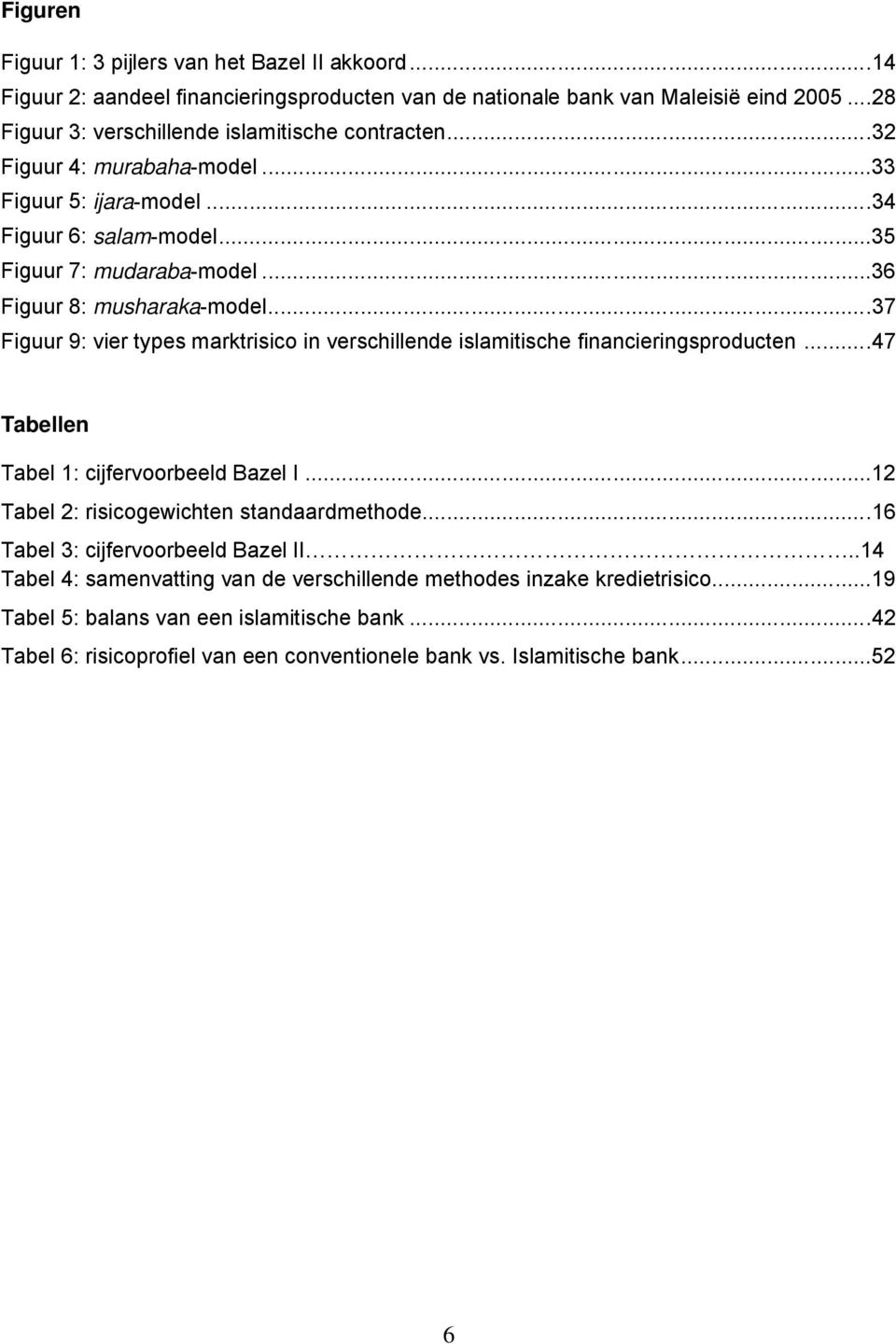 ..36 Figuur 8: musharaka-model...37 Figuur 9: vier types marktrisico in verschillende islamitische financieringsproducten...47 Tabellen Tabel 1: cijfervoorbeeld Bazel I.