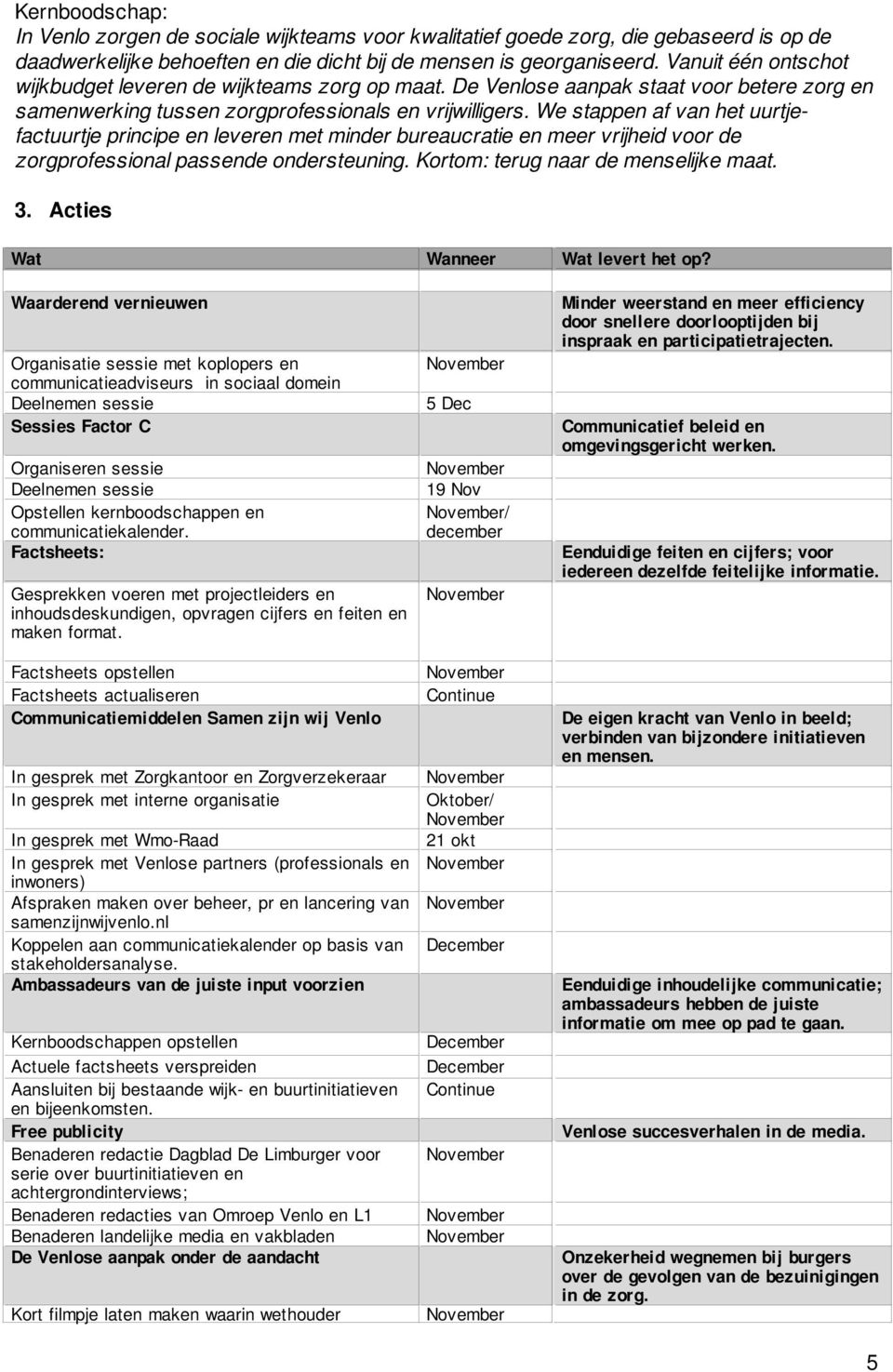 We stappen af van het uurtjefactuurtje principe en leveren met minder bureaucratie en meer vrijheid voor de zorgprofessional passende ondersteuning. Kortom: terug naar de menselijke maat. 3.