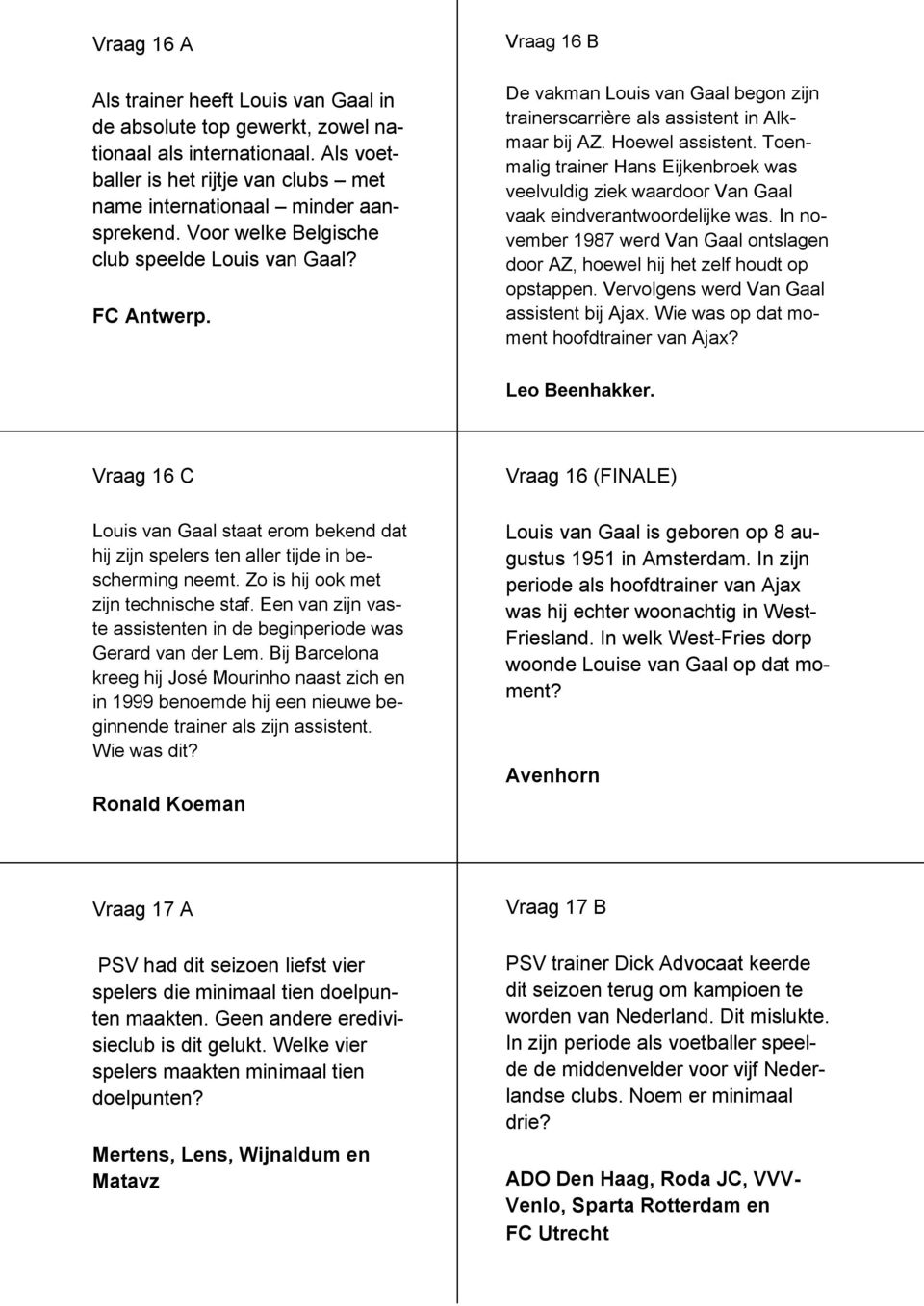 Toenmalig trainer Hans Eijkenbroek was veelvuldig ziek waardoor Van Gaal vaak eindverantwoordelijke was. In november 1987 werd Van Gaal ontslagen door AZ, hoewel hij het zelf houdt op opstappen.