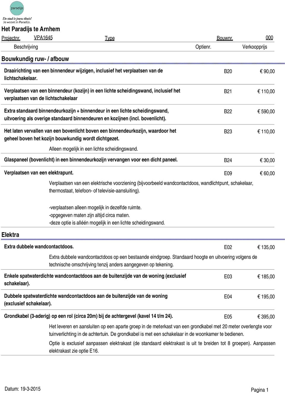 uitvoering als overige standaard binnendeuren en kozijnen (incl. bovenlicht).