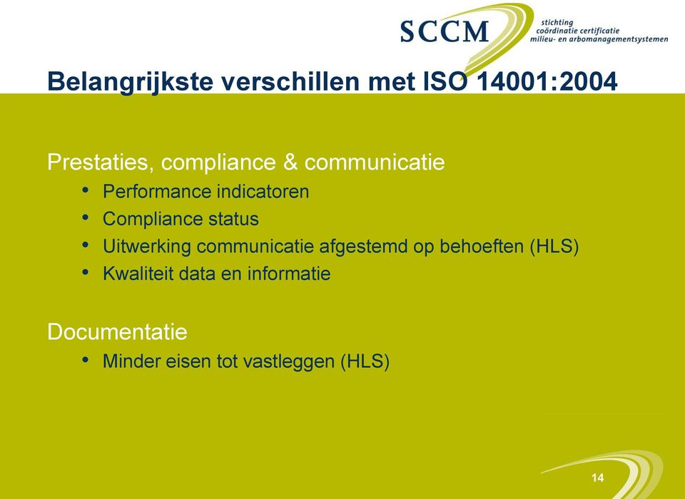 status Uitwerking communicatie afgestemd op behoeften (HLS)