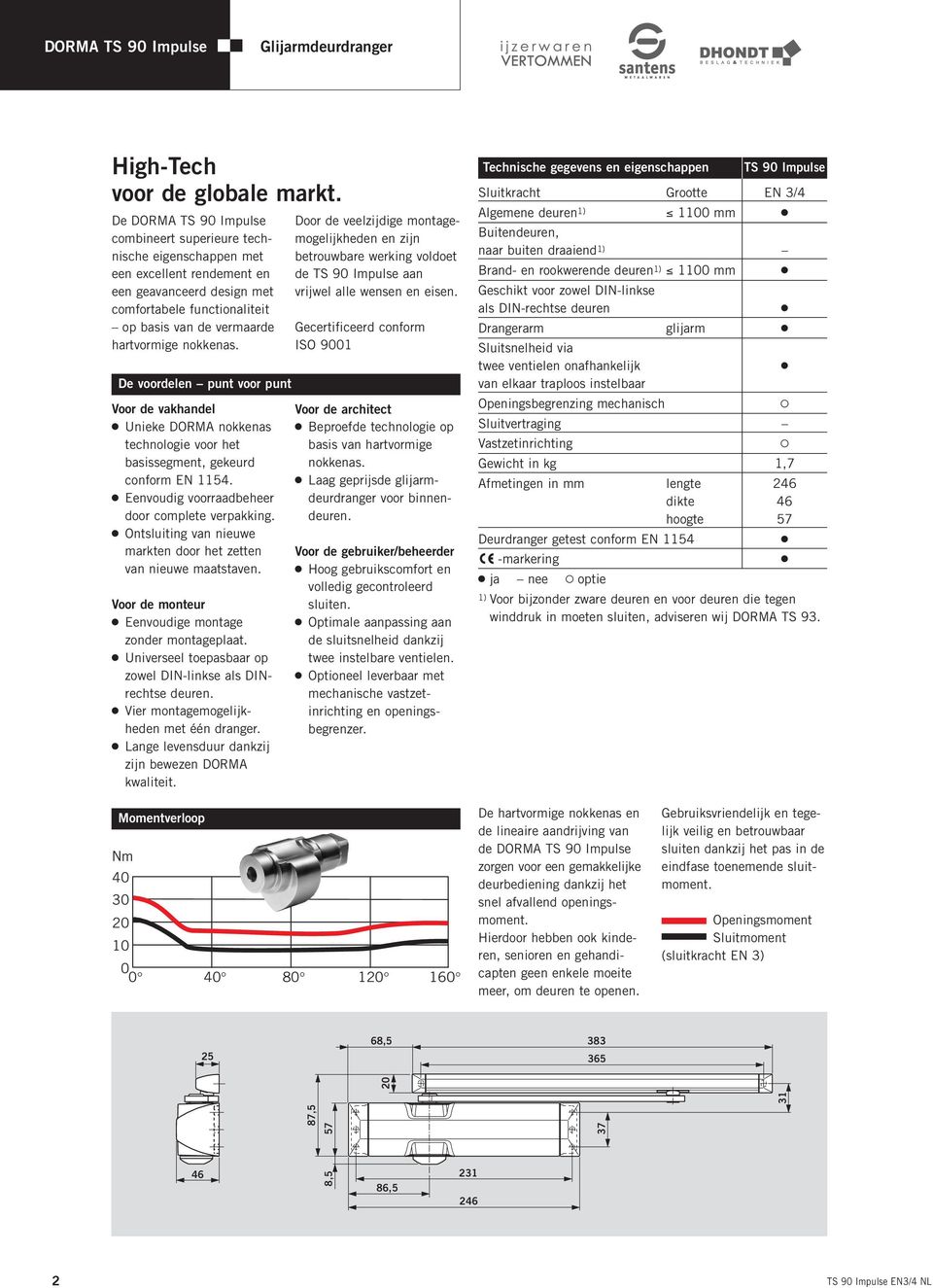 nokkenas. De voordelen punt voor punt Voor de vakhandel 2 Unieke DORMA nokkenas technologie voor het basissegment, gekeurd conform EN 1154. 2 Eenvoudig voorraadbeheer door complete verpakking.