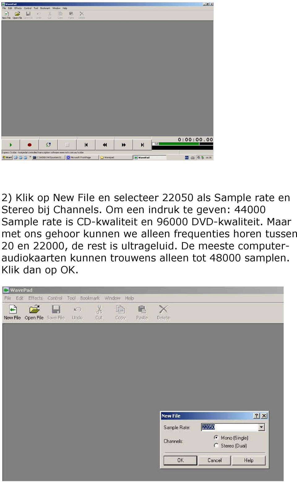 Maar met ons gehoor kunnen we alleen frequenties horen tussen 20 en 22000, de rest is