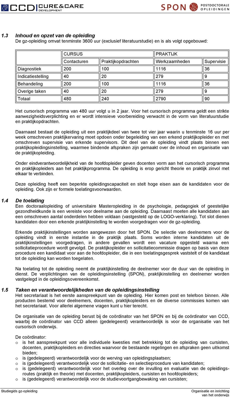 jaar. Voor het cursorisch programma geldt een strikte aanwezigheidsverplichting en er wordt intensieve voorbereiding verwacht in de vorm van literatuurstudie en praktijkopdrachten.