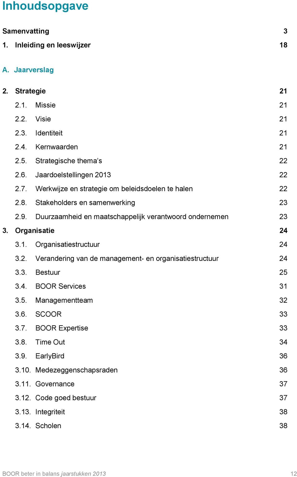 Duurzaamheid en maatschappelijk verantwoord ondernemen 23 3. Organisatie 24 3.1. 3.2. 3.3. 3.4. 3.5. 3.6. 3.7. 3.8. 3.9. 3.10. 3.11. 3.12. 3.13. 3.14.