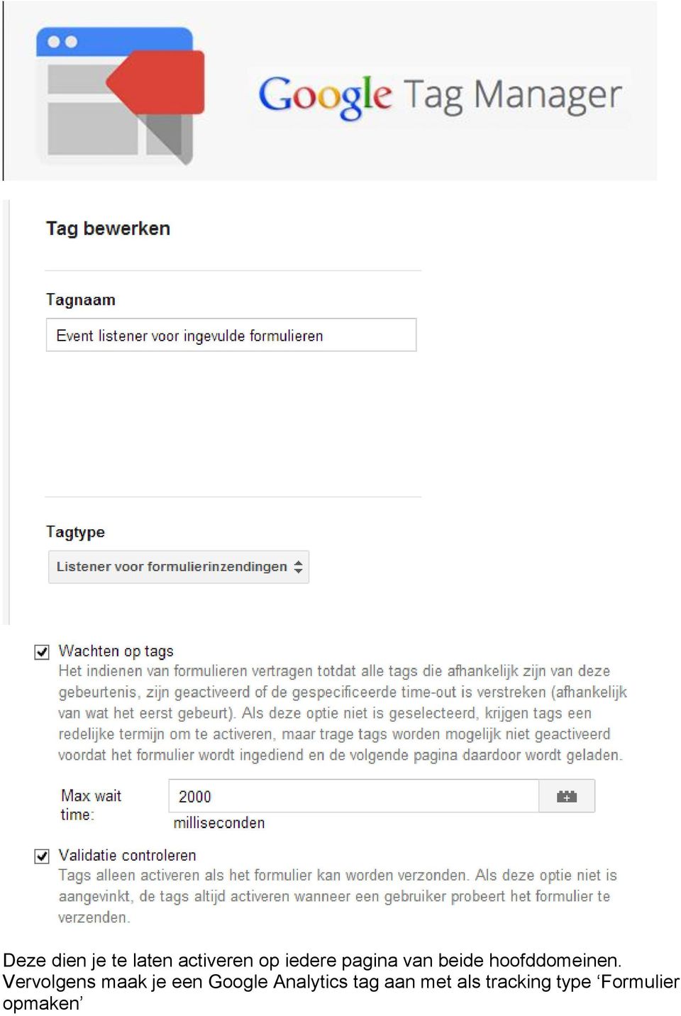 Vervolgens maak je een Google Analytics