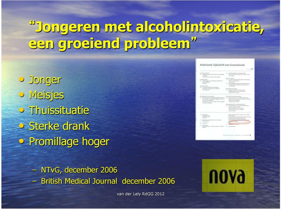 drank Promillage hoger NTvG, december 2006