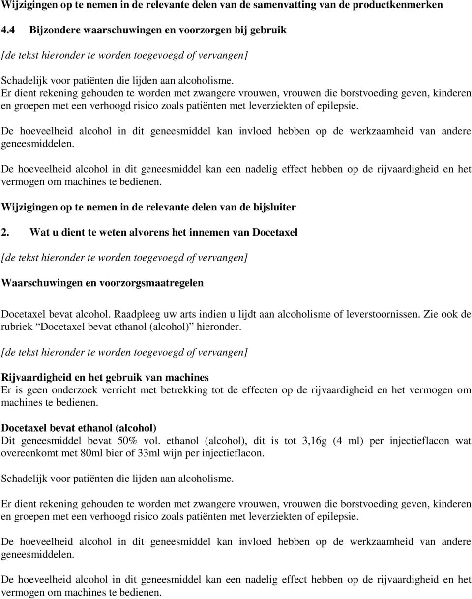 De hoeveelheid alcohol in dit geneesmiddel kan invloed hebben op de werkzaamheid van andere geneesmiddelen.