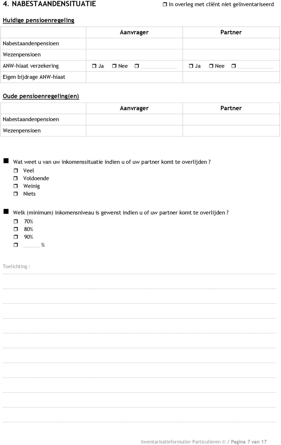 Wezenpensioen Wat weet u van uw inkomenssituatie indien u of uw partner komt te overlijden?